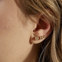 Brinco Trio de Esfera Lisa Banhado ouro 18K - comprar online