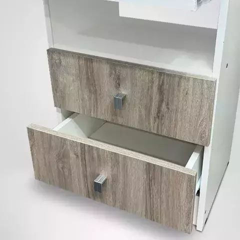 Mesa De Luz 2 Cajones Guias Metalicas