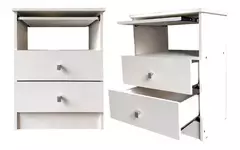 Imagen de Mesa De Luz 2 Cajones Guias Metalicas