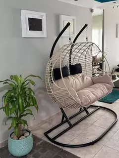 Hamaca doble con base y almohadon