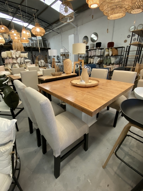 mesa paraiso combinada cuadrada con pata central - comprar online