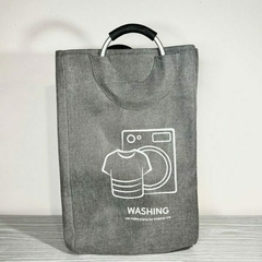 CANASTO ROPA WASHING GRIS - comprar online