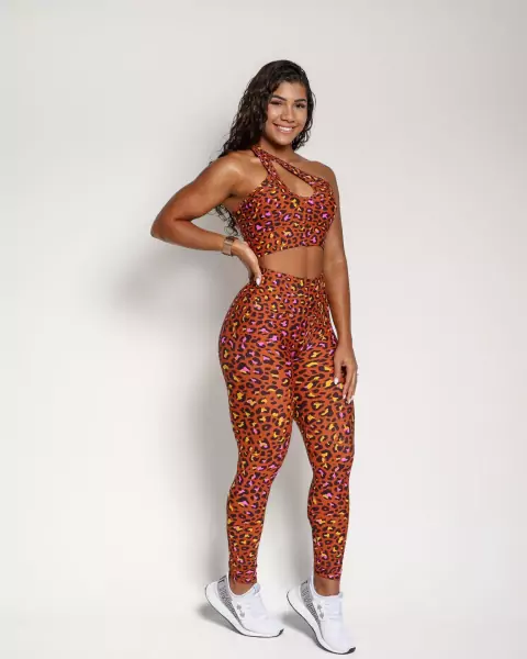 Calça Básica Light Onça Cores + Top Sortido