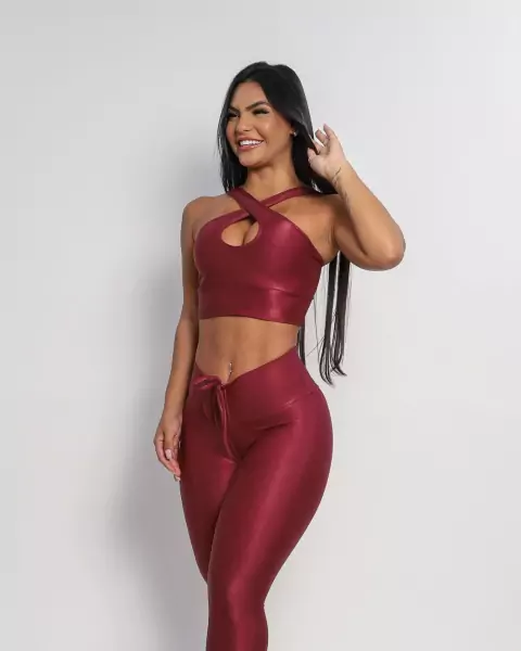 Calça Empina Compressão Scarlet + Top Sortido