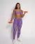 Calça Empina Light Onça Roxo + Top Sortido