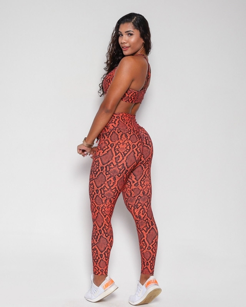 Calça Empina Light Cobra Fundo Vermelho + Top Sortido