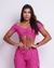 Calça Empina Light Listrado Magenta/Preto + Top Sortido