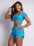 Short Boxer Listrado Azul/Preto+ Top Sortido