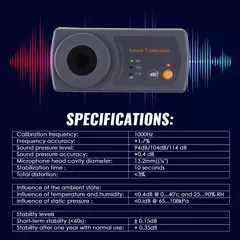 Medidor de Calibração de Nível de Som Portátil - 94dB, 104dB, 114dB - Modelo 8930B - comprar online