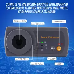 Medidor de Calibração de Nível de Som Portátil - 94dB, 104dB, 114dB - Modelo 8930B - comprar online
