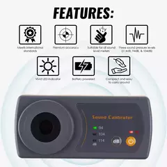 Medidor de Calibração de Nível de Som Portátil - 94dB, 104dB, 114dB - Modelo 8930B - loja online