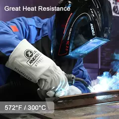 Luvas de solda de couro andeli resistentes ao calor para a solda - comprar online