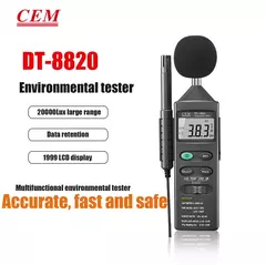 CEM DT-8820 Testador de Ambiente Multifuncional Som, Luz, Umidade e Temperatura - loja online