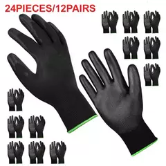 24 peças/12 pares preto plutônio nitrilo luva de trabalho de segurança protet - comprar online