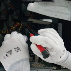 Luvas de Nylon com Revestimento em PU para Proteção no Trabalho Industrial