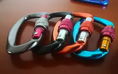 Imagem do Mosquetão de escalada profissional 25kn, trava de segurança de alumínio