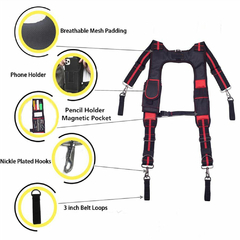 Colete Cinturão suspensórios armazenamento ferramentas ergonomico - comprar online