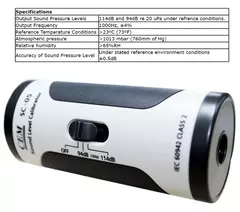 Calibrador de nível de som portátil 94dB e 114dB alta precisão 0,5dB - loja online