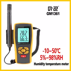 Medidor de temperatura de umidade rz gm1361 com grande display lcd duplo higrôm - loja online