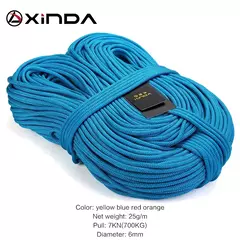 Corda Estática Xinda XD-8004 - Nylon 6mm para Atividades ao Ar Livre 6mm - MDSecurPro