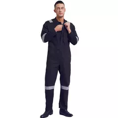 Imagem do Macacão de Trabalho Leve Masculino Contra Poeira com Tiras Reflexivas