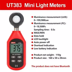 UNI-T UT383/UT383BT Medidor de Luz, UT363/UT363BT Anemômetro, UT353/UT353BT Medidor de Ruído, UT333/UT333BT Termo-higrômetro Digital com Bluetooth - comprar online