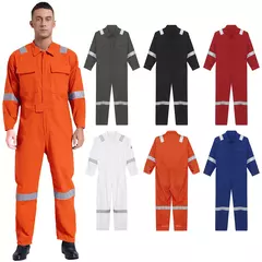 Macacão de Trabalho Leve Masculino Contra Poeira com Tiras Reflexivas - comprar online