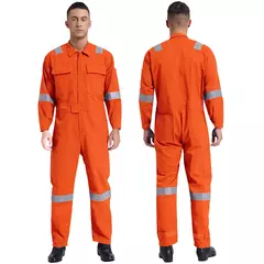 Macacão de Trabalho Leve Masculino Contra Poeira com Tiras Reflexivas