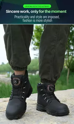 Botas de Trabalho com Botão Rotativo para Homens na internet