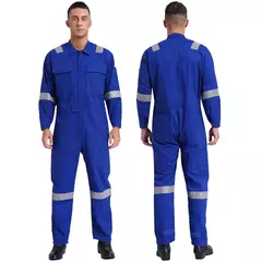 Macacão de Trabalho Leve Masculino Contra Poeira com Tiras Reflexivas - MDSecurPro