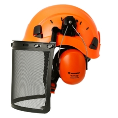 Conjunto Capacete Auricular e viseira e Proteção Ajustável Profissional - MDSecurPro