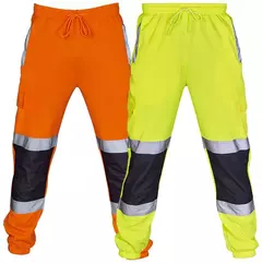 Calças de jogging reflexivas listradas masculinas, calças de uniforme de trabalho - MDSecurPro