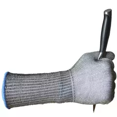Luvas longas do fio de aço inoxidável, produto comestível, anti corte, carne - loja online