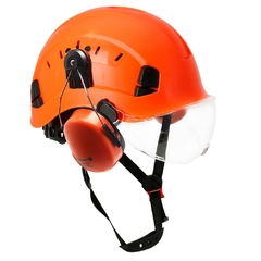 Conjunto Capacete Auricular e viseira e Proteção Ajustável Profissional - comprar online