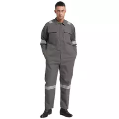 Imagem do Macacão de Trabalho Leve Masculino Contra Poeira com Tiras Reflexivas