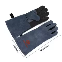 HZXVOGEN-Luvas de couro para homens, proteção de mãos, trabalho soldagem - MDSecurPro