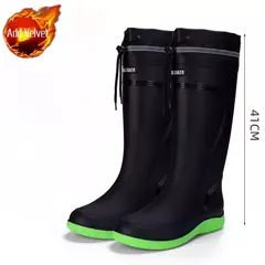Imagem do Botas de chuva longas impermeáveis para homens, sapatos masculinos de cultivo,