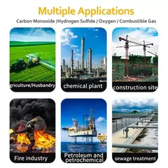 Medidor do detector de gás 4 em 1, oxigênio, O2, monóxido de carbono, CO, H2S