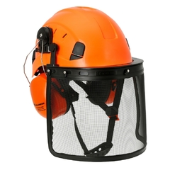 Conjunto Capacete Auricular e viseira e Proteção Ajustável Profissional