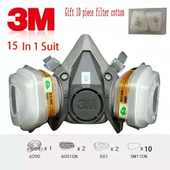 Meia Máscara Facial de Gás 3M 6200 com Filtros – Proteção Avançada Contra Gases e Partículas - comprar online