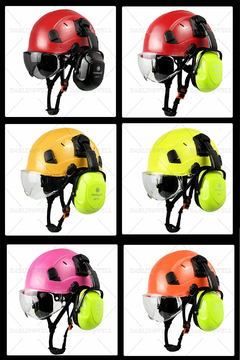 Capacete De Segurança Com Óculos De Proteção e Auriculares