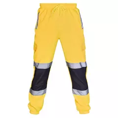 Imagem do Calças de jogging reflexivas listradas masculinas, calças de uniforme de trabalho