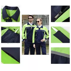 Conjunto de roupas de trabalho de manga comprida masculina, uniformes de oficina