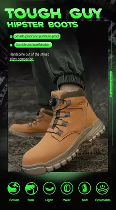 Botas de Trabalho com Botão Rotativo para Homens na internet