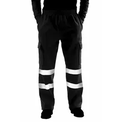 Calças de jogging reflexivas listradas masculinas, calças de uniforme de trabalho