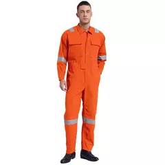 Imagem do Macacão de Trabalho Leve Masculino Contra Poeira com Tiras Reflexivas