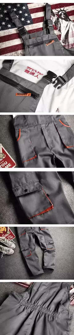 Macacão geral roupa de trabalho casual plus size sem mangas - comprar online