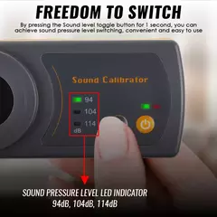 Imagem do Medidor de Calibração de Nível de Som Portátil - 94dB, 104dB, 114dB - Modelo 8930B