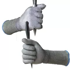 Luvas longas do fio de aço inoxidável, produto comestível, anti corte, carne - comprar online