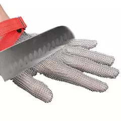 Luva de malha de aço inoxidável da correia plástica corte resistente do corte - loja online